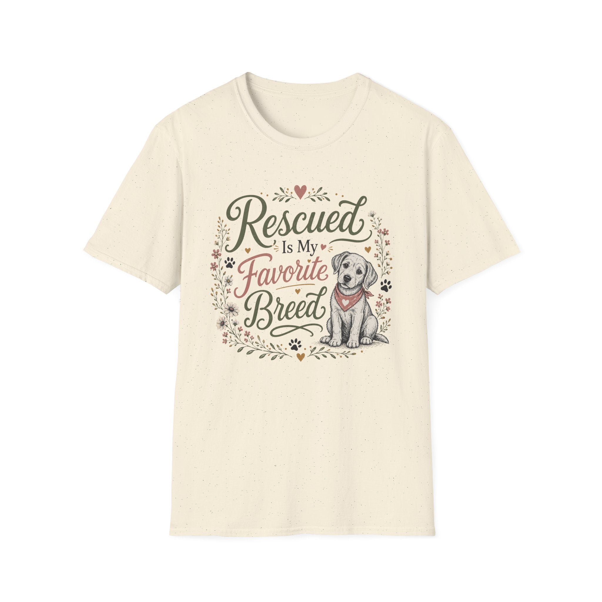 Rescued Is My Favorite Breed T-Shirt — Cute Rescue Dog Adoption Tee