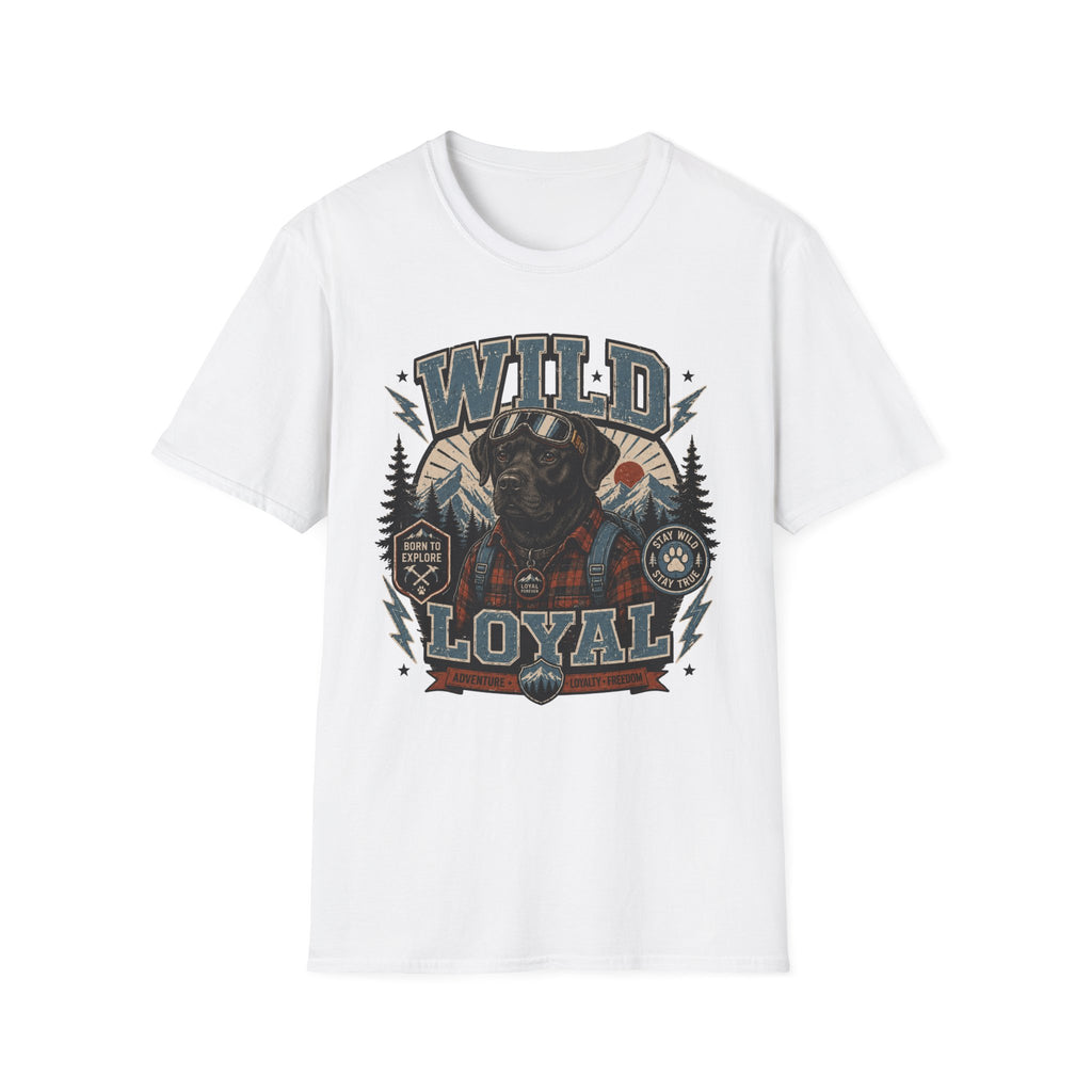 Wild & Loyal Dog T-Shirt — Vintage Lumberjack Black Labrador Design