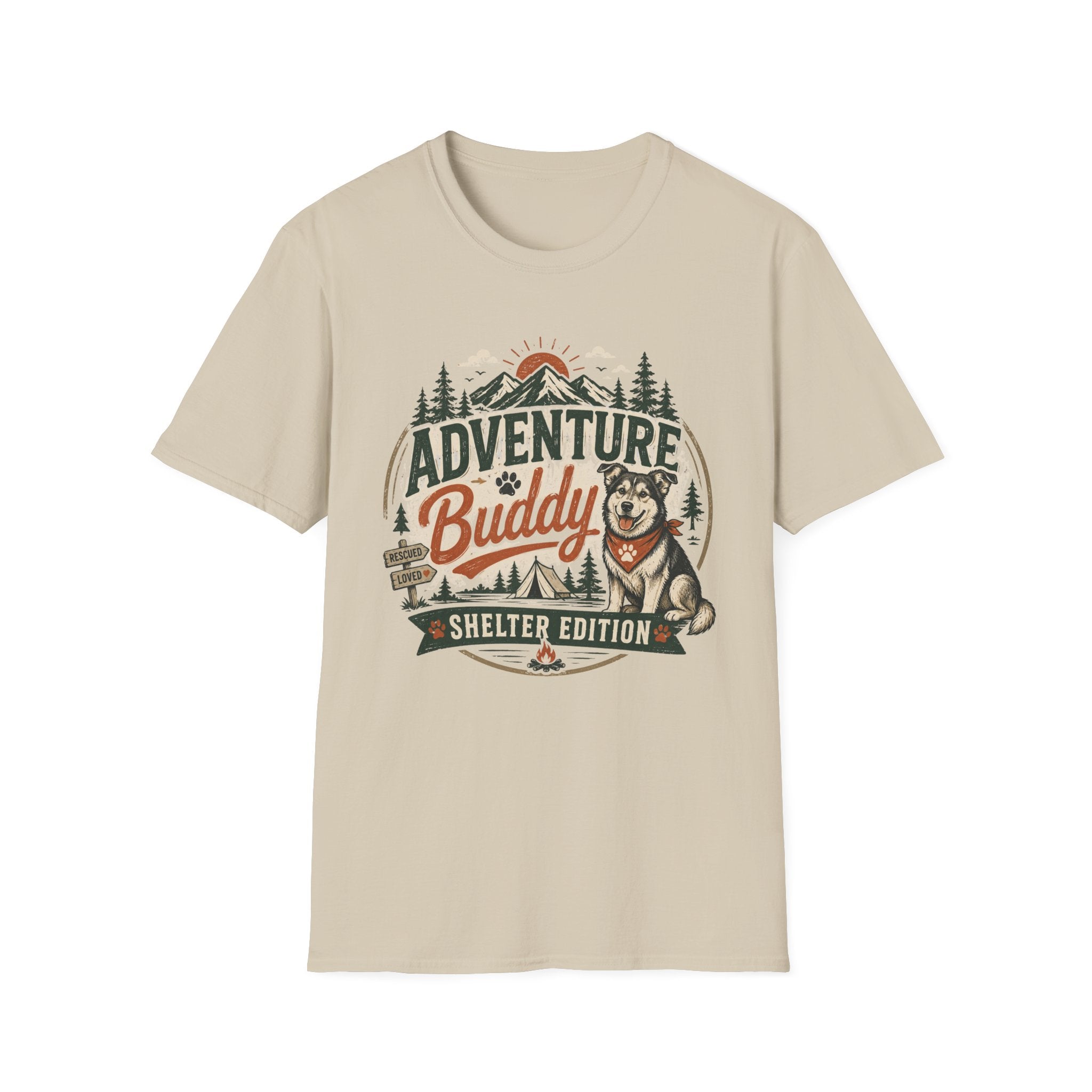 Adventure Buddy T-Shirt — Shelter Edition Dog Hiking Tee