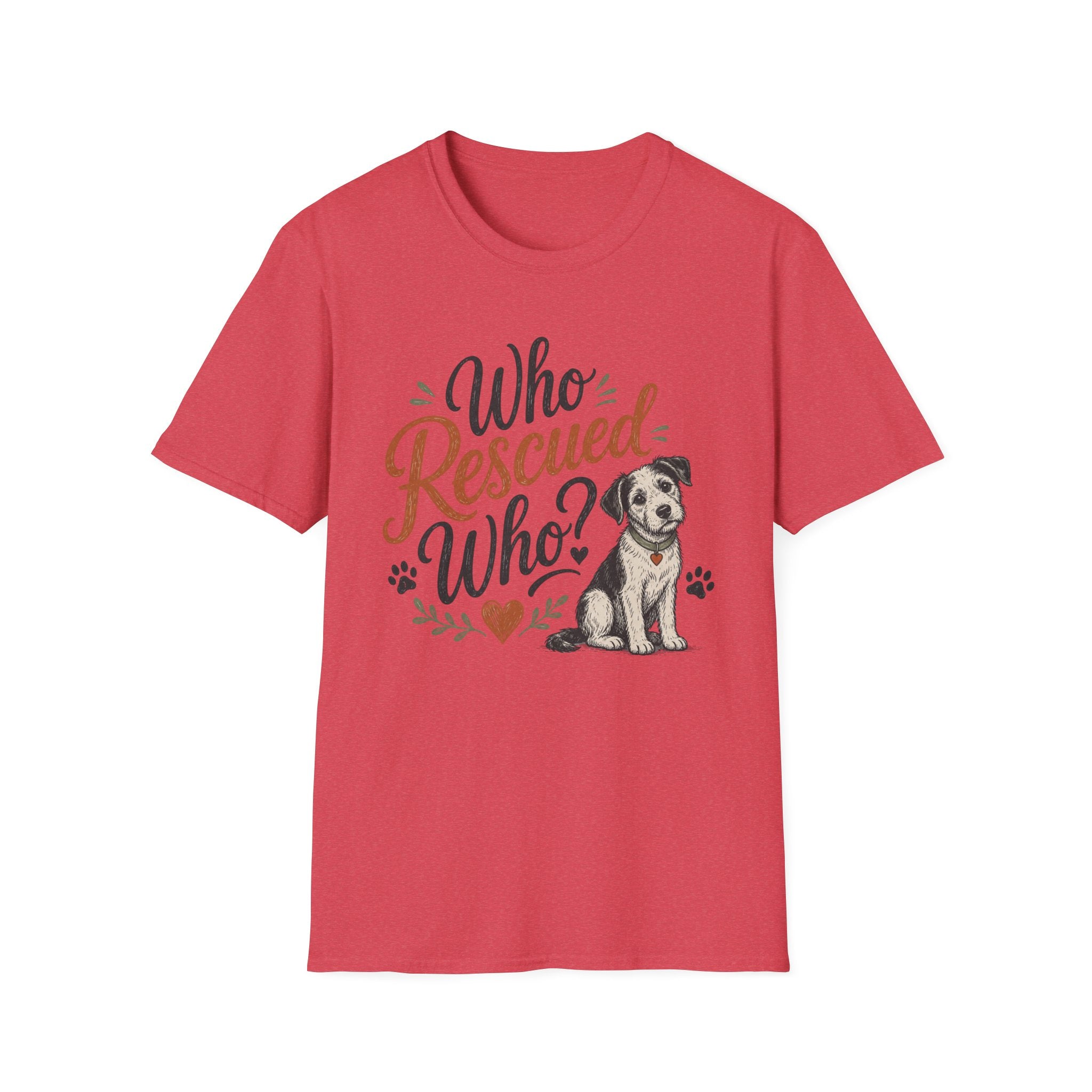 Who Rescued Who? Rescue Dog T-Shirt - Adopted Pet Lover Tee