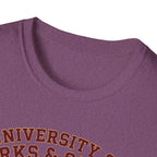 University of Barks & Spirits T-Shirt – "In Dogs We Trust" Crest Tee