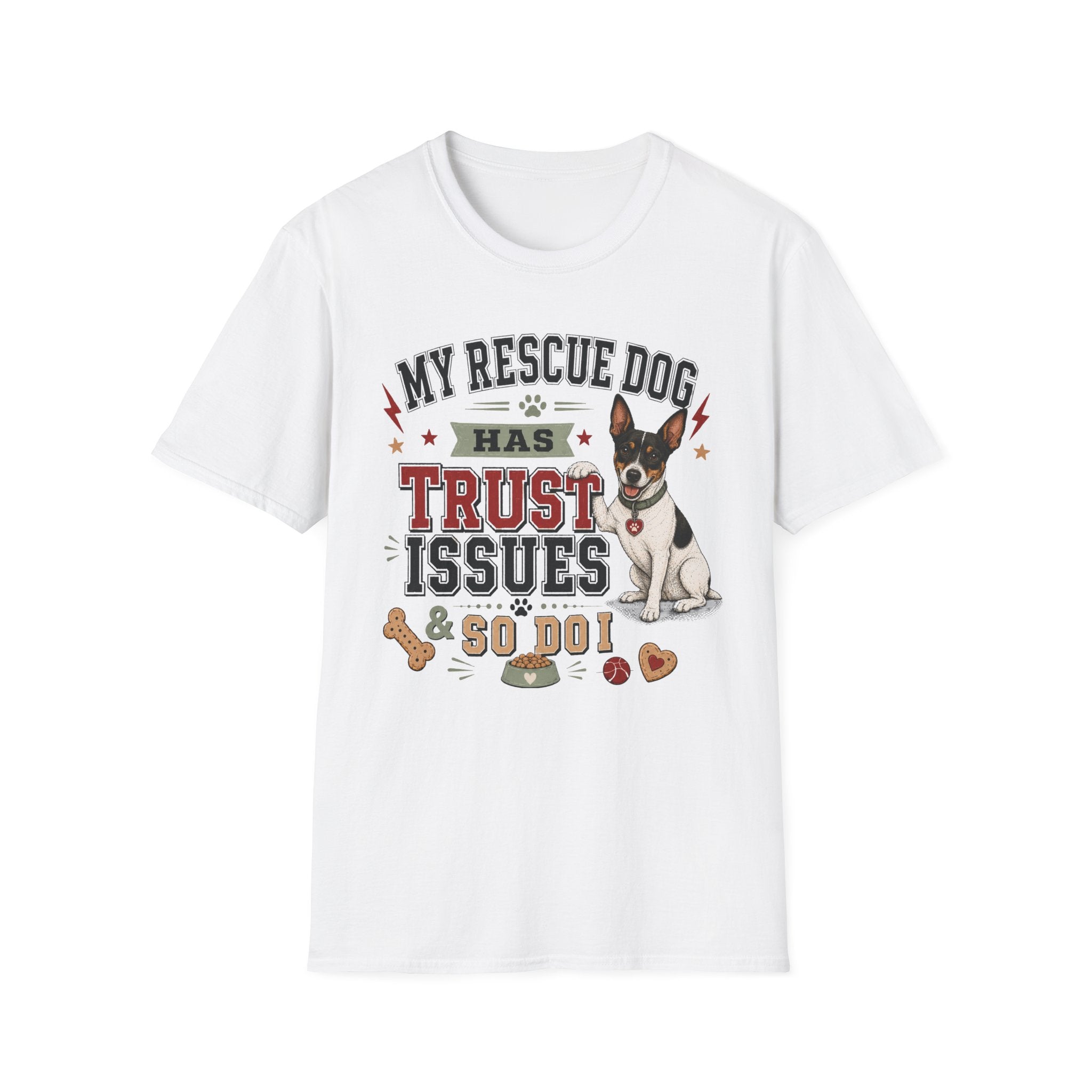 My Rescue Dog Has Trust Issues T-Shirt —Rat Terrier Rescue Dog Owner Tee