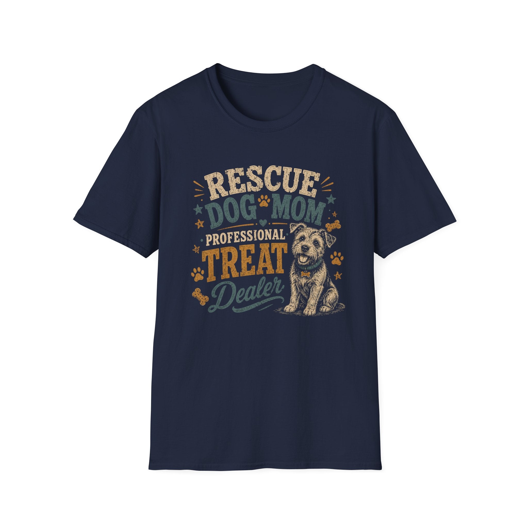 Rescue Dog Mom T-Shirt — "Professional Treat Dealer" Cute Rescue Puppy Tee