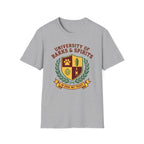 University of Barks & Spirits T-Shirt – "In Dogs We Trust" Crest Tee