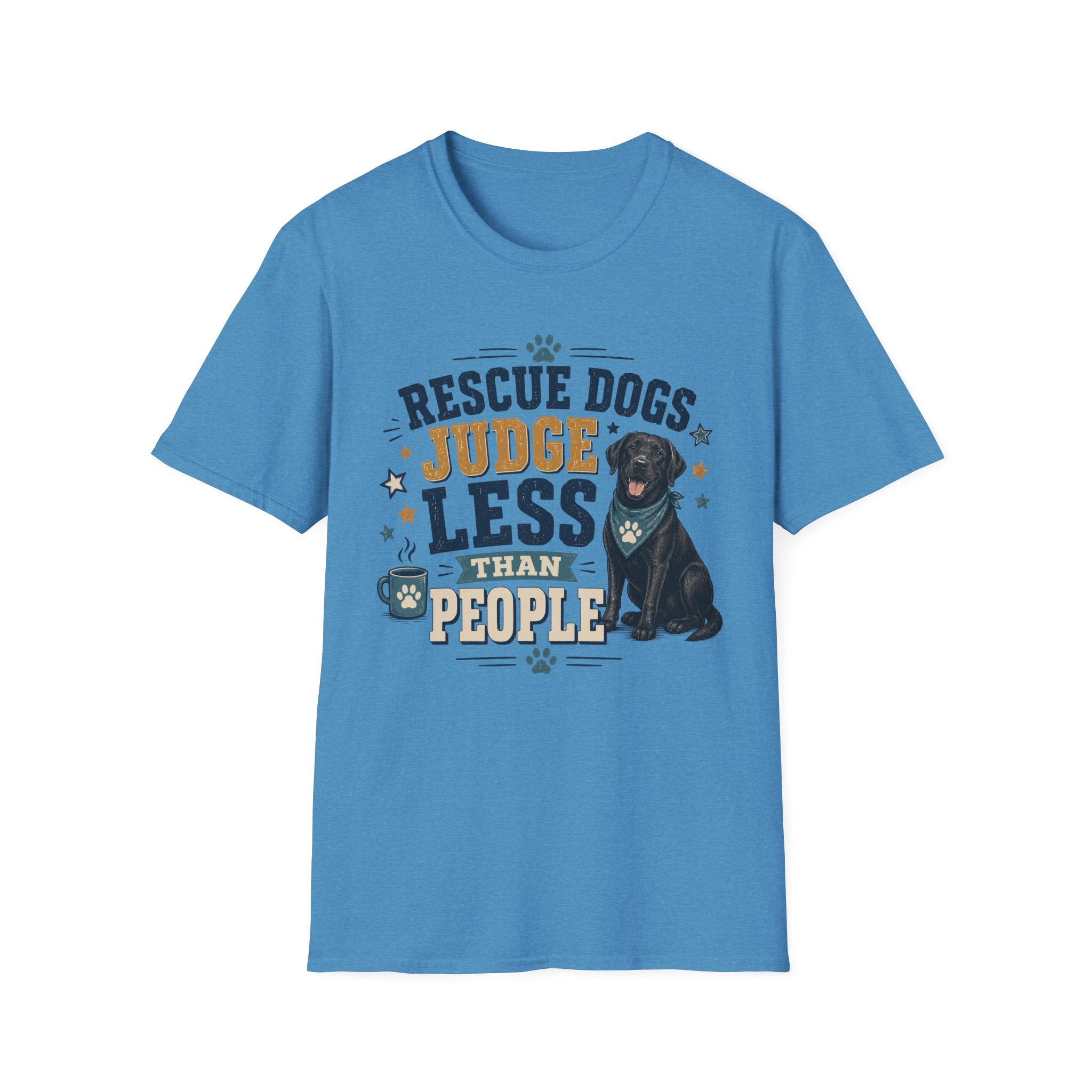 Rescue Dogs Judge Less Than People T-Shirt — Cute Black Lab Rescue Tee