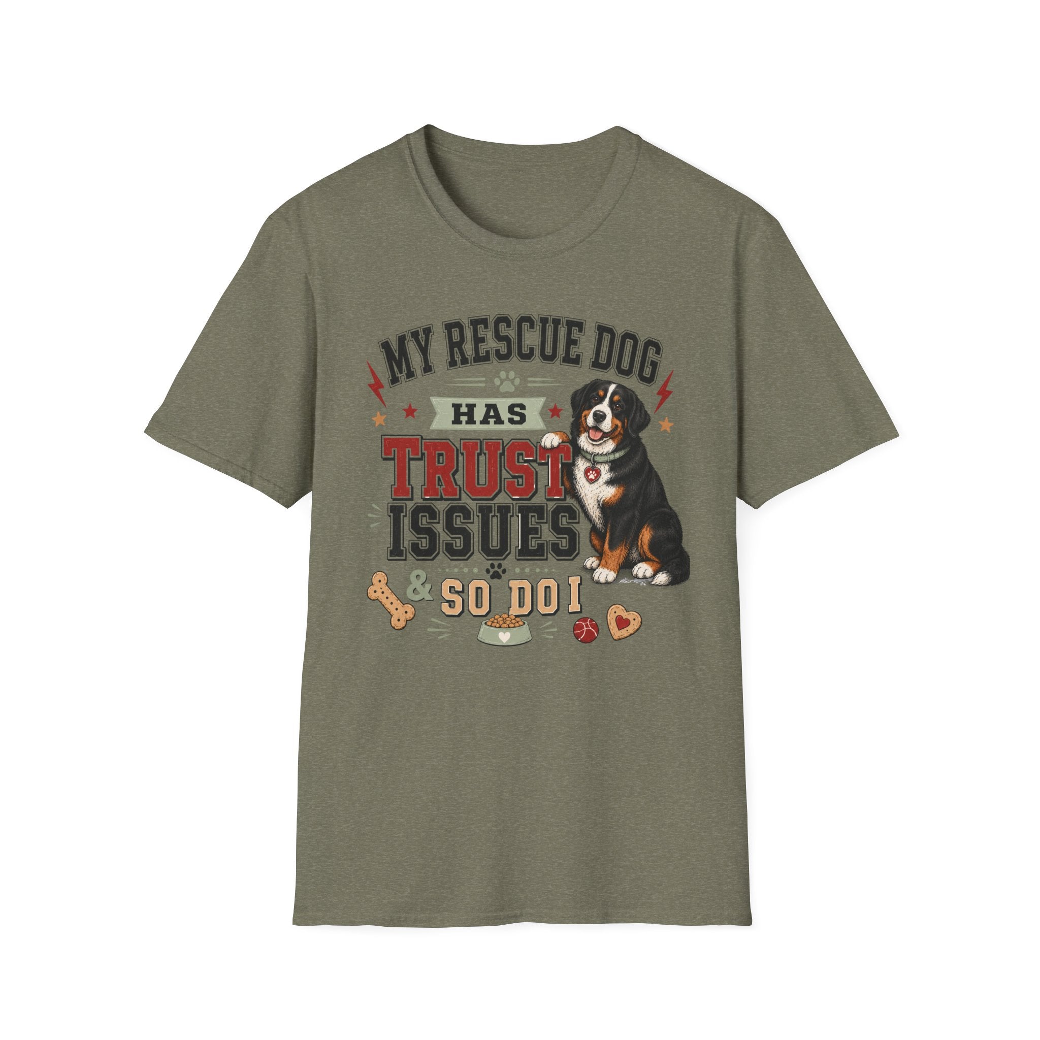 My Rescue Dog Has Trust Issues T-Shirt —Bernese Mountain Rescue Dog Owner Tee