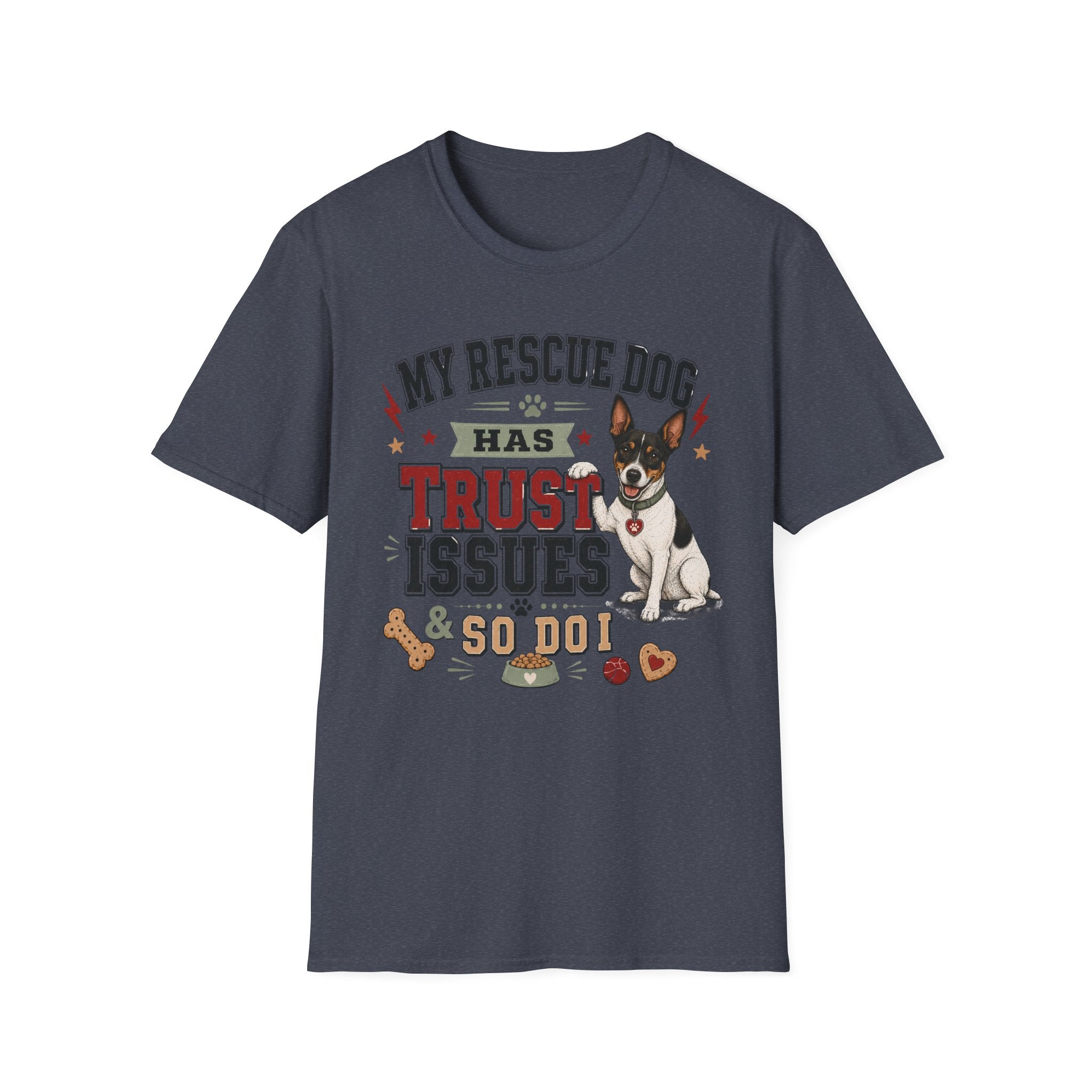 My Rescue Dog Has Trust Issues T-Shirt —Rat Terrier Rescue Dog Owner Tee