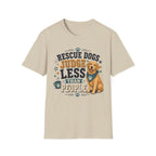 Rescue Dogs Judge Less Than People T-Shirt — Cute Golden Retriever Rescue Tee