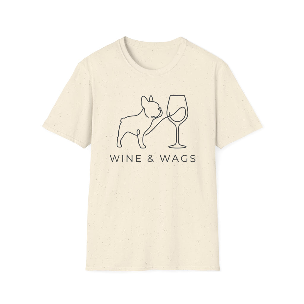 Wine & Wags T-Shirt — Dog and Wine Glass Tee