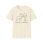 Wine & Wags T-Shirt — Dog and Wine Glass Tee