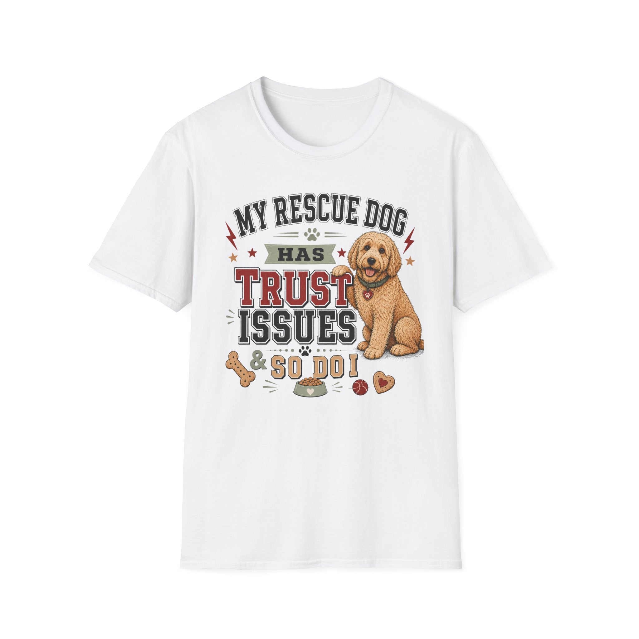 My Rescue Dog Has Trust Issues T-Shirt —Golden Doodle Rescue Dog Owner Tee