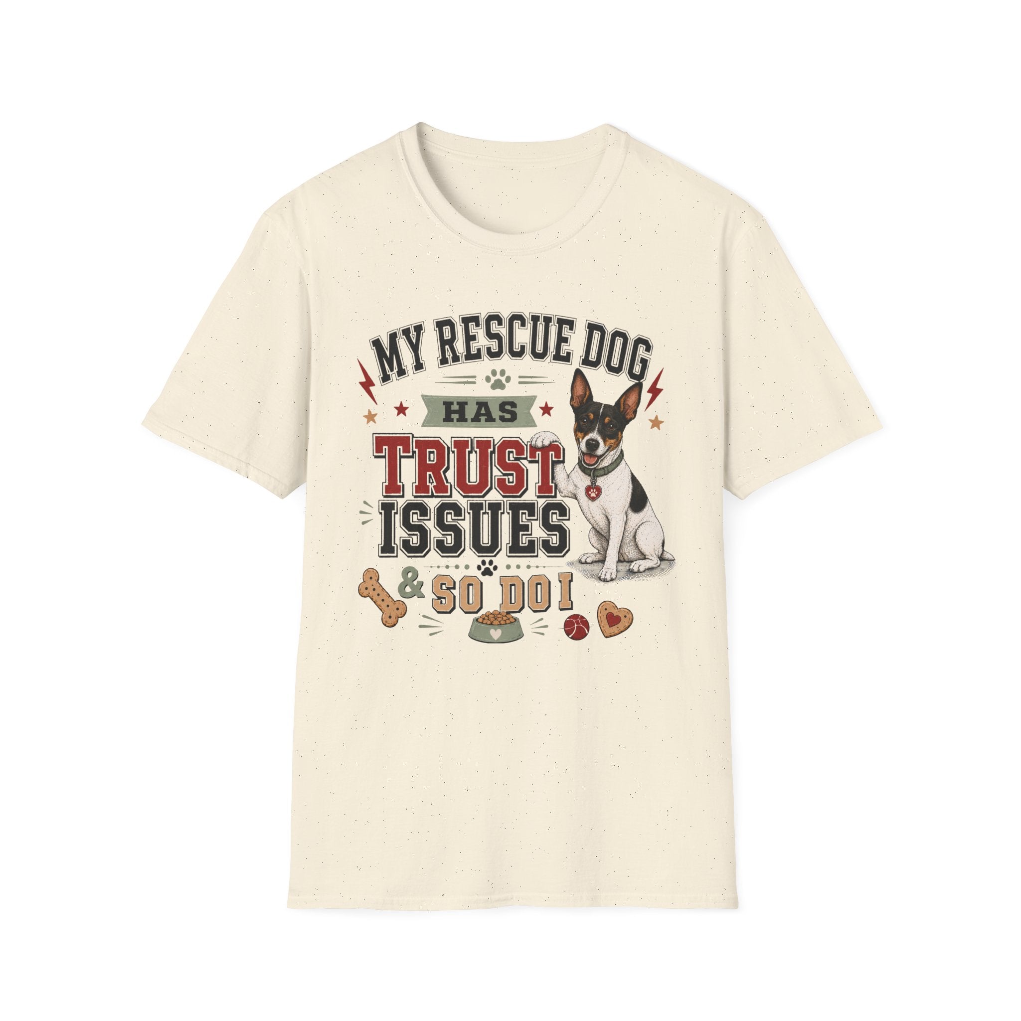 My Rescue Dog Has Trust Issues T-Shirt —Rat Terrier Rescue Dog Owner Tee