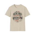 Hiking Partner Has Four Legs T-Shirt — Husky Dog Lover Outdoor Tee
