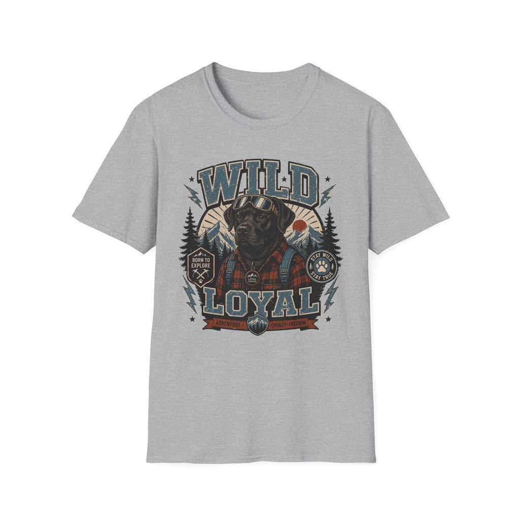Wild & Loyal Dog T-Shirt — Vintage Lumberjack Black Labrador Design