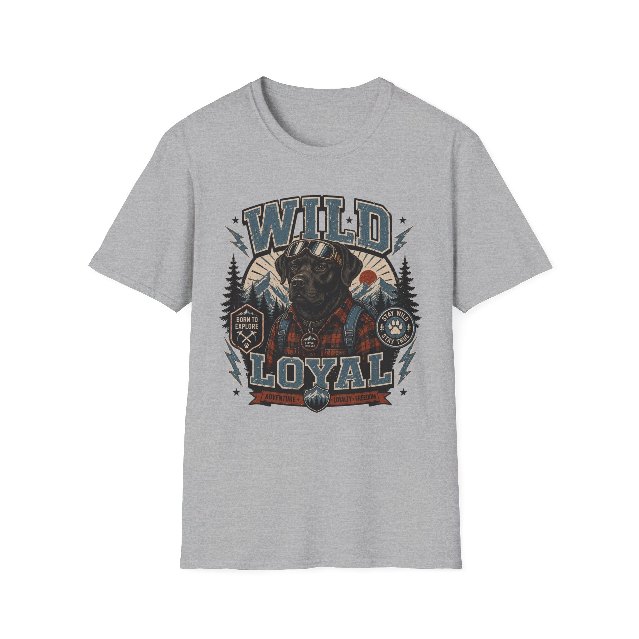 Wild & Loyal Dog T-Shirt — Vintage Lumberjack Black Labrador Design