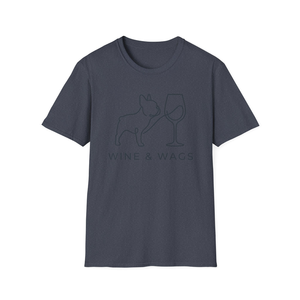 Wine & Wags T-Shirt — Dog and Wine Glass Tee