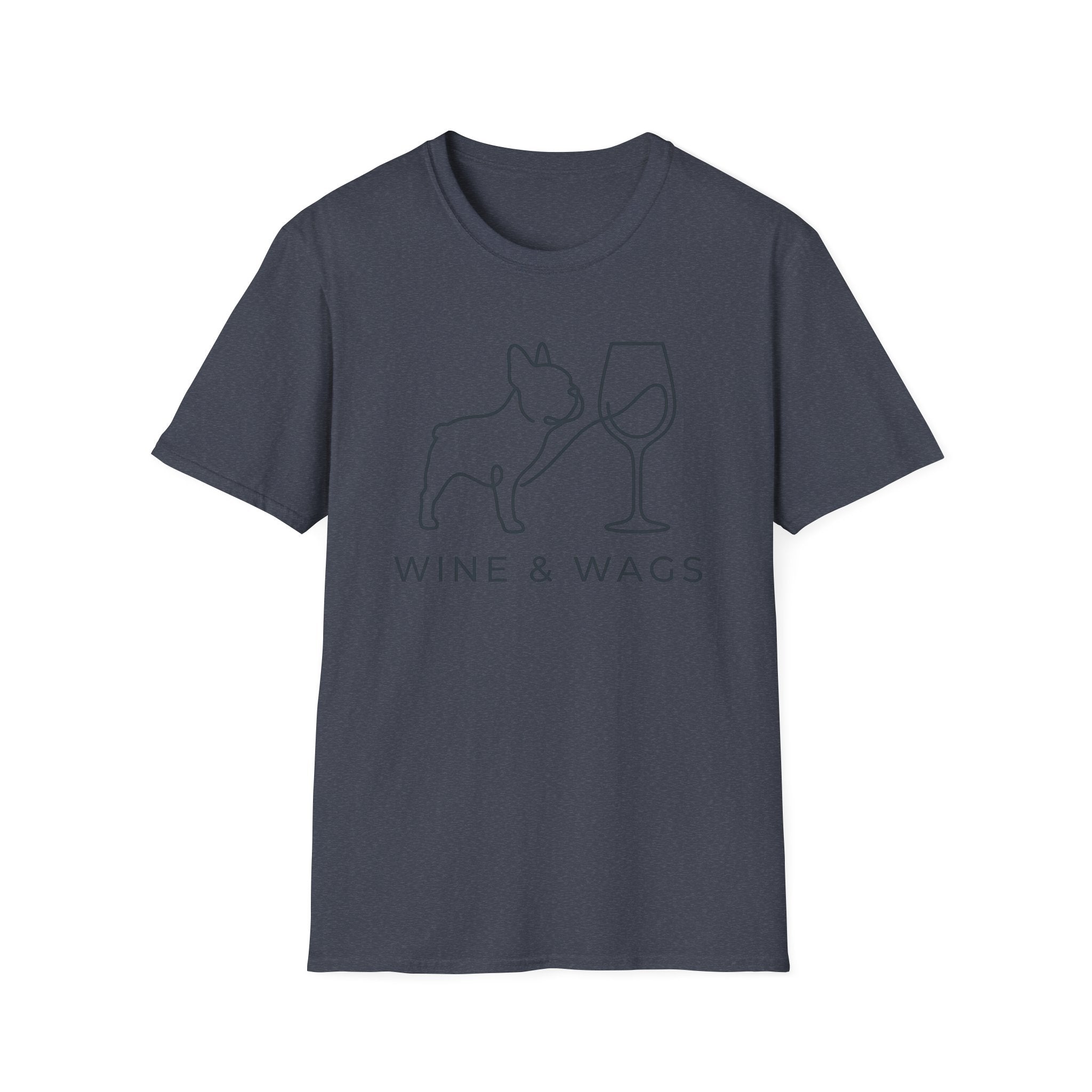 Wine & Wags T-Shirt — Dog and Wine Glass Tee