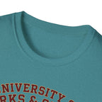 University of Barks & Spirits T-Shirt – "In Dogs We Trust" Crest Tee