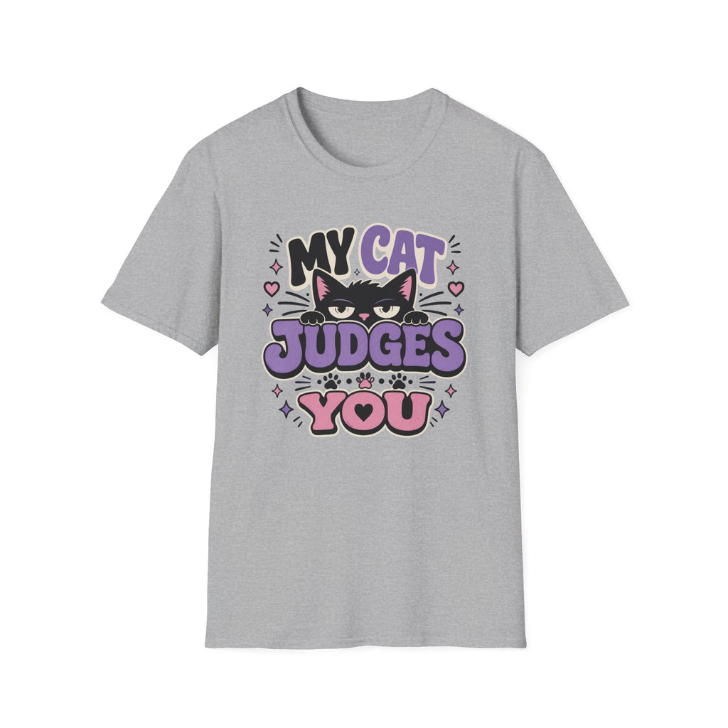 'My Cat Judges You' Cute Funny Cat Graphic Tee
