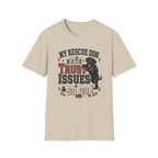 My Rescue Dog Has Trust Issues T-Shirt —Black Lab Rescue Dog Owner Tee