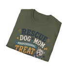 Rescue Dog Mom T-Shirt — "Professional Treat Dealer" Cute Rescue Puppy Tee