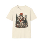 Husky Lantern T-Shirt — Retro Camping Dog Tee