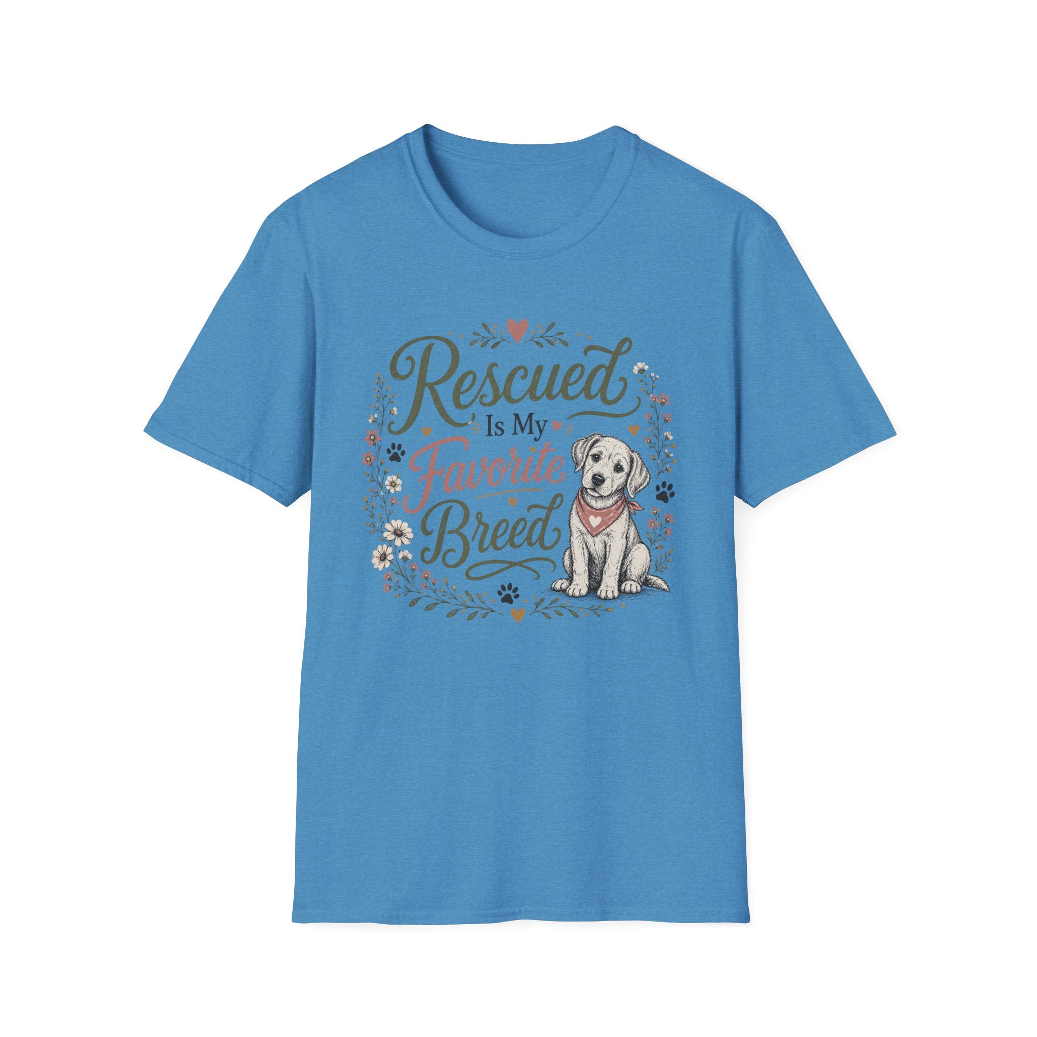 Rescued Is My Favorite Breed T-Shirt — Cute Rescue Dog Adoption Tee