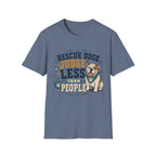 Rescue Dogs Judge Less Than People T-Shirt — Cute Bull Dog Rescue Tee