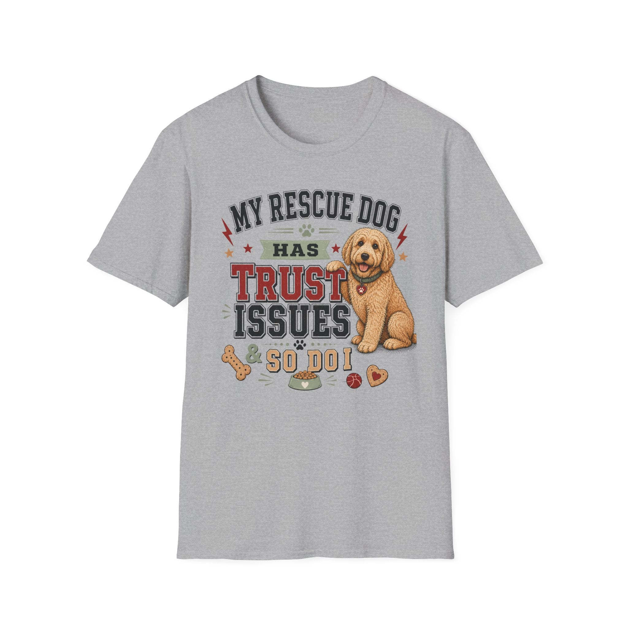 My Rescue Dog Has Trust Issues T-Shirt —Golden Doodle Rescue Dog Owner Tee
