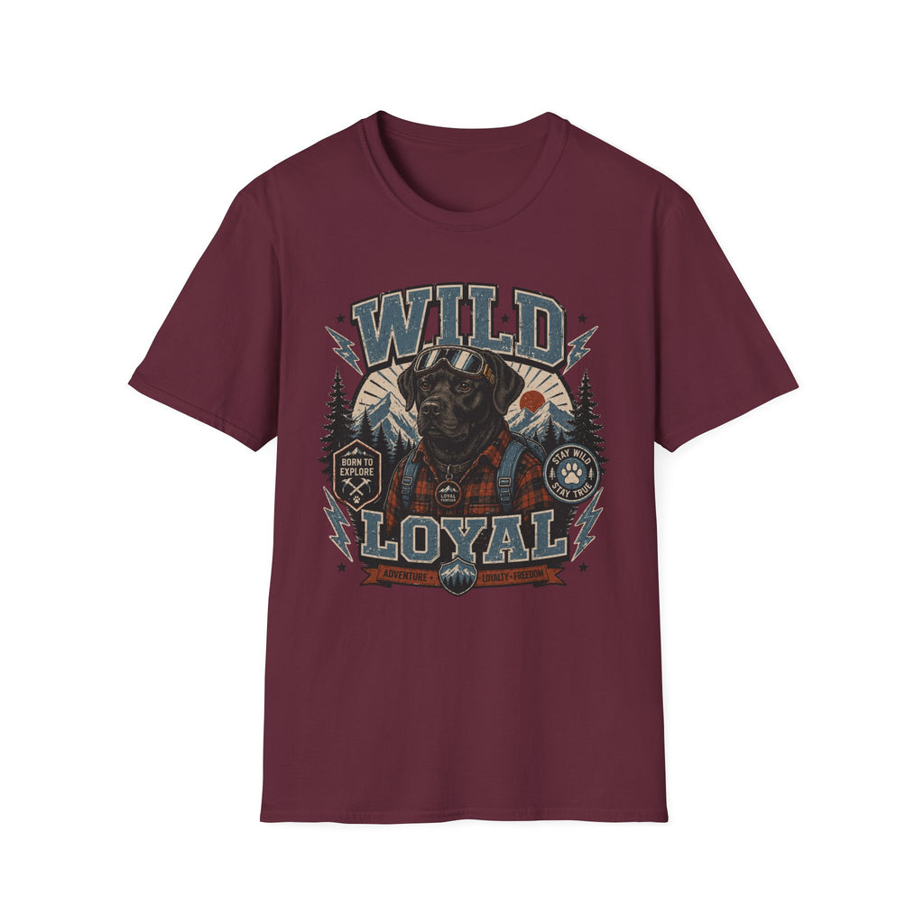 Wild & Loyal Dog T-Shirt — Vintage Lumberjack Black Labrador Design