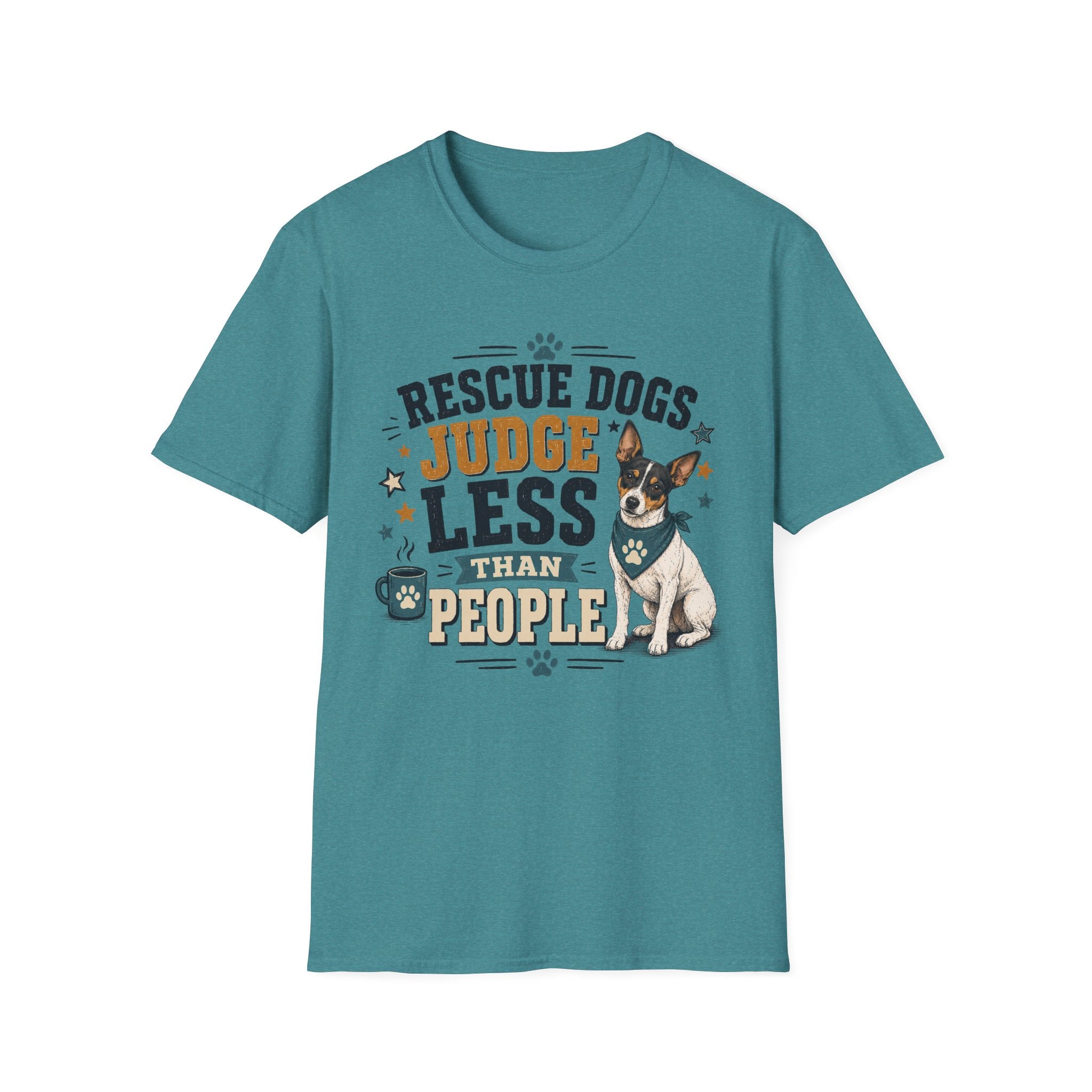 Rescue Dogs Judge Less Than People T-Shirt — Cute Rat Terrier Rescue Tee