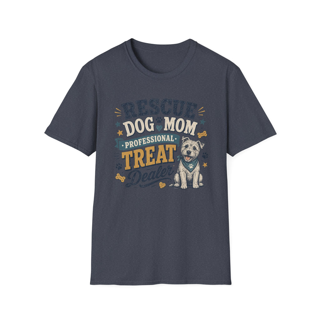 Rescue Dog Mom T-Shirt — "Professional Treat Dealer" Cute Rescue Puppy Tee