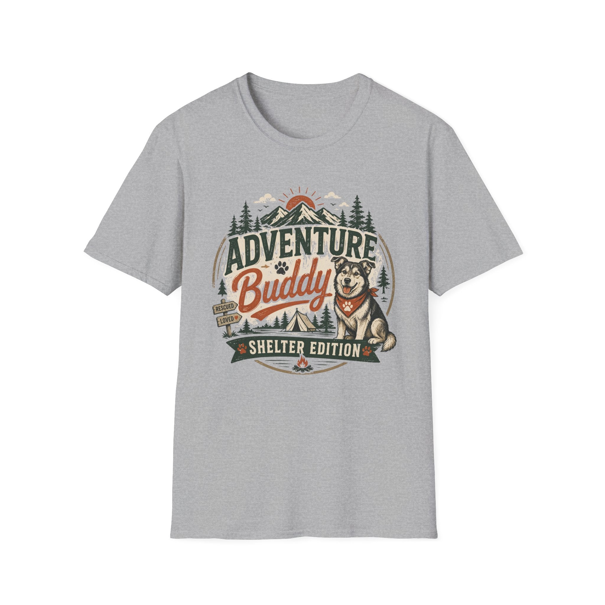 Adventure Buddy T-Shirt — Shelter Edition Dog Hiking Tee
