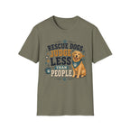 Rescue Dogs Judge Less Than People T-Shirt — Cute Golden Retriever Rescue Tee