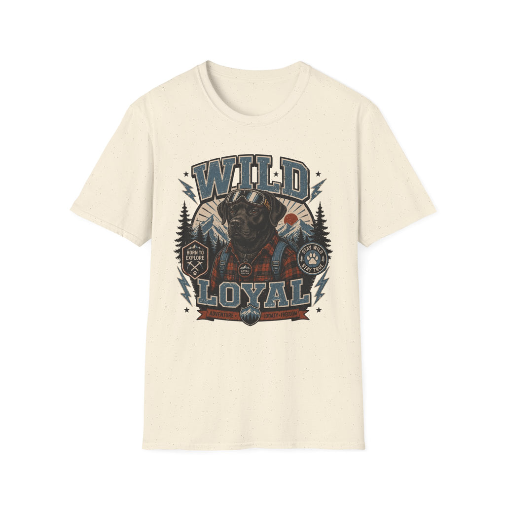 Wild & Loyal Dog T-Shirt — Vintage Lumberjack Black Labrador Design