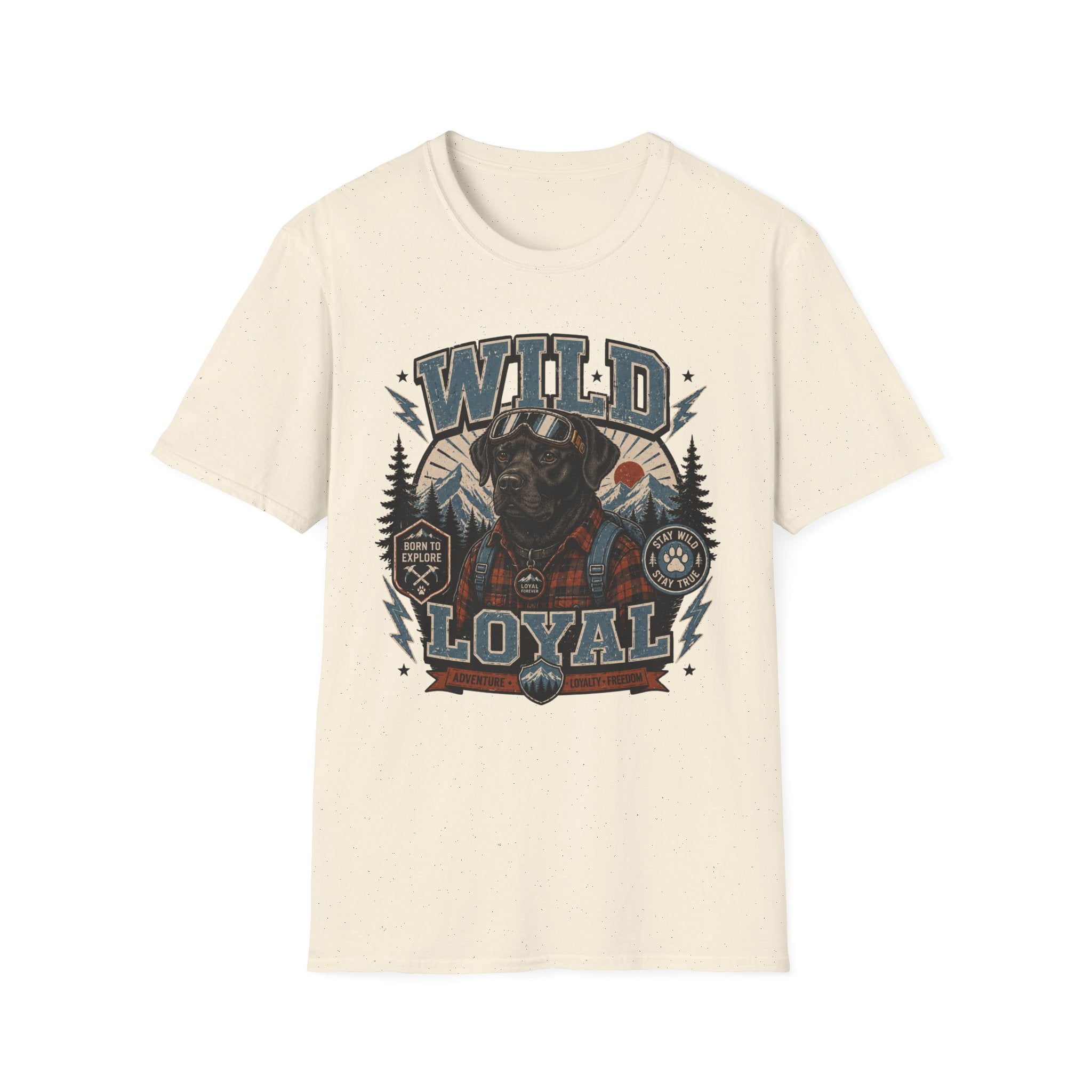 Wild & Loyal Dog T-Shirt — Vintage Lumberjack Black Labrador Design