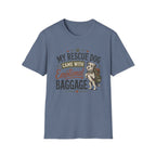 Rescue Dog T-Shirt — "My Rescue Dog Came With Emotional Baggage" Cute Adopted Pup Tee