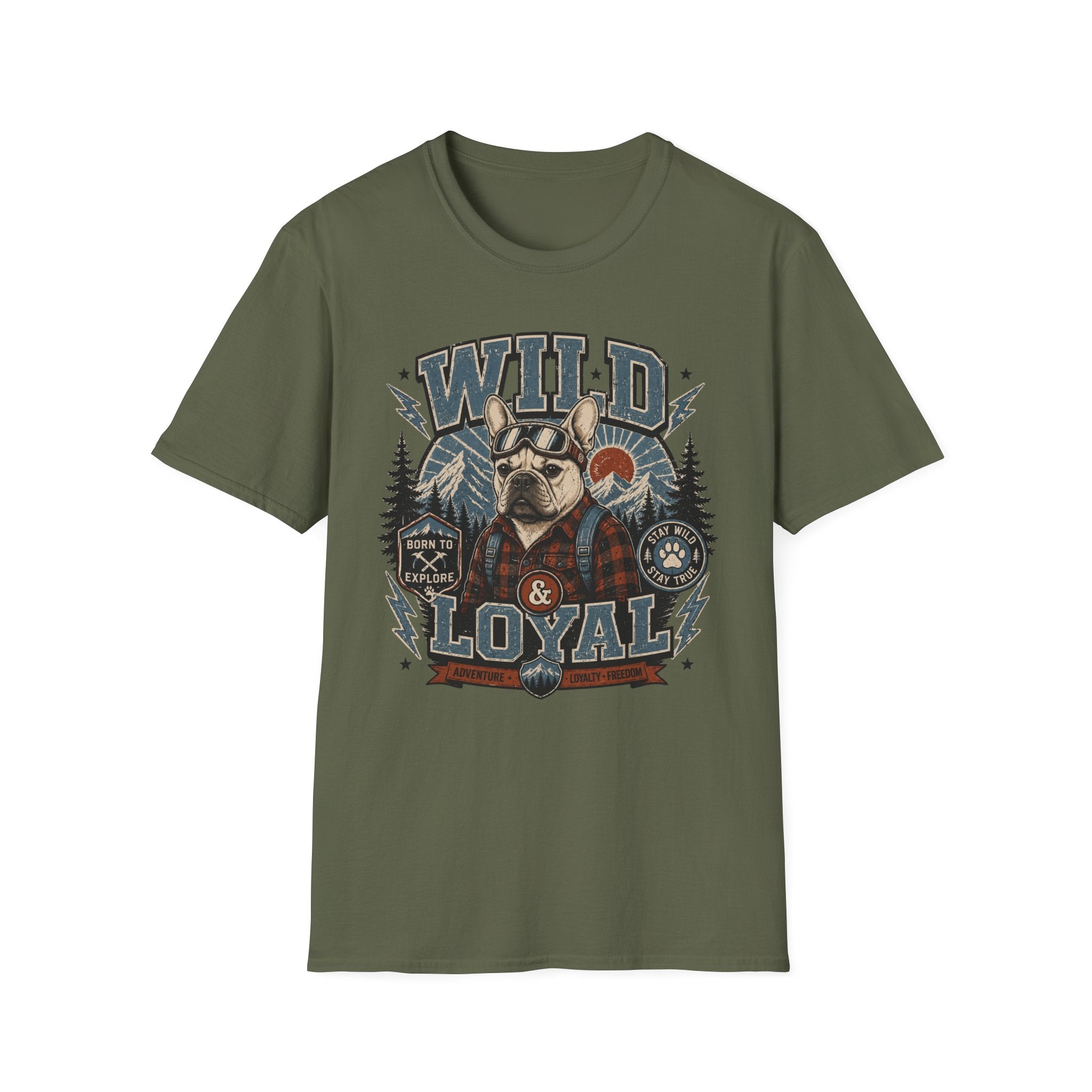 Wild & Loyal French Bulldog T-Shirt — Retro Outdoors Dog Tee