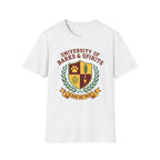 University of Barks & Spirits T-Shirt – "In Dogs We Trust" Crest Tee