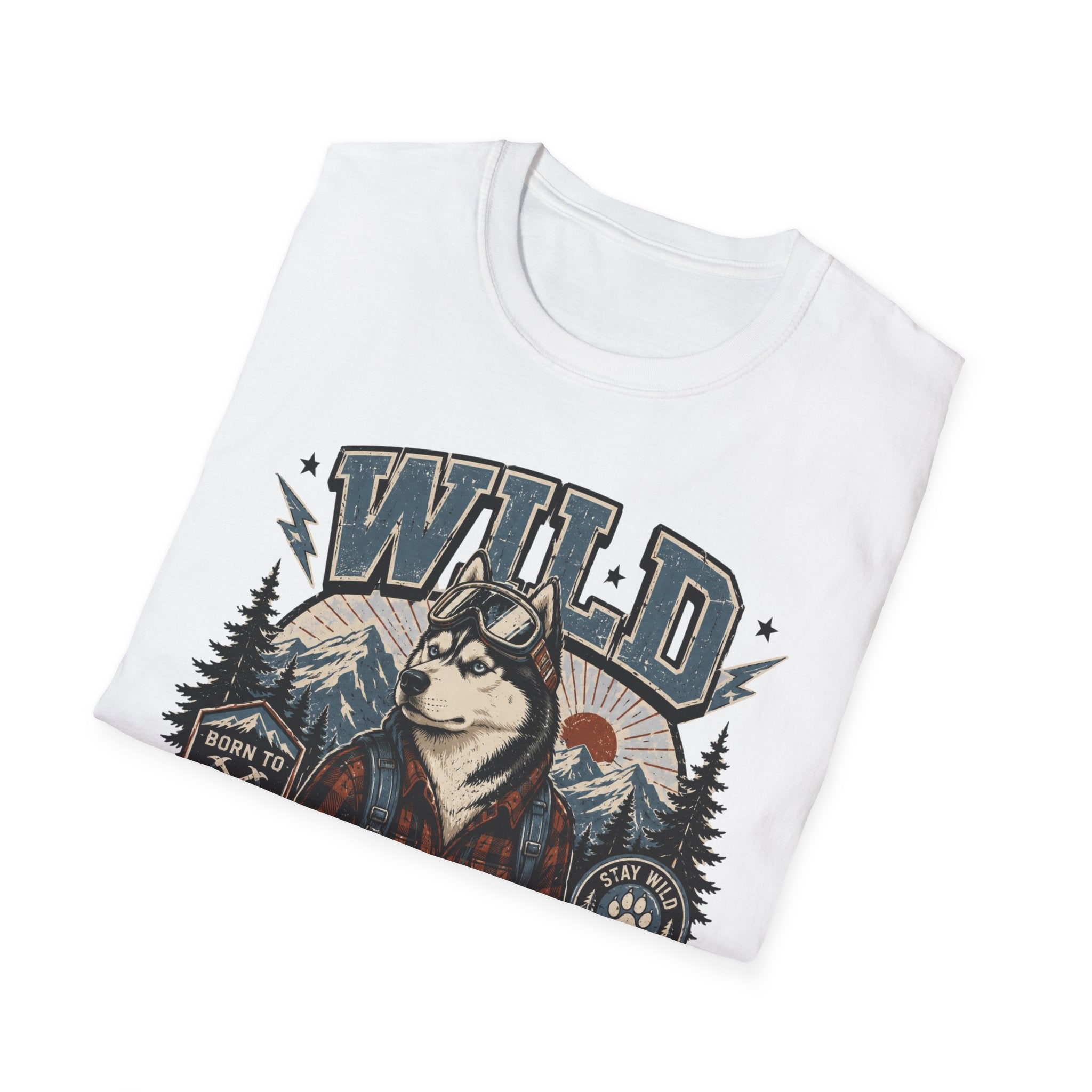 Wild & Loyal Husky T-Shirt — Vintage Mountain Dog Tee