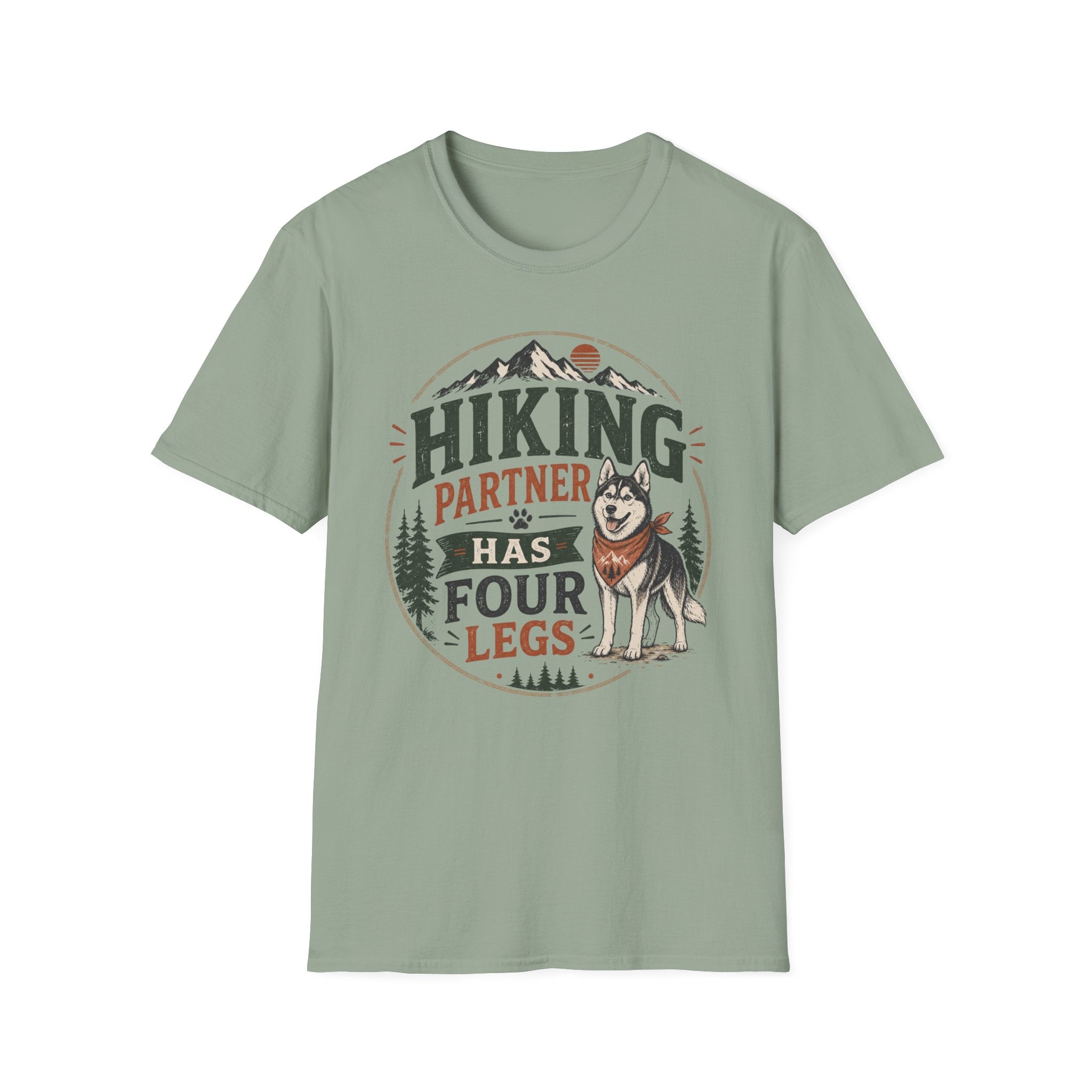 Hiking Partner Has Four Legs T-Shirt — Dog Lover Outdoor Tee