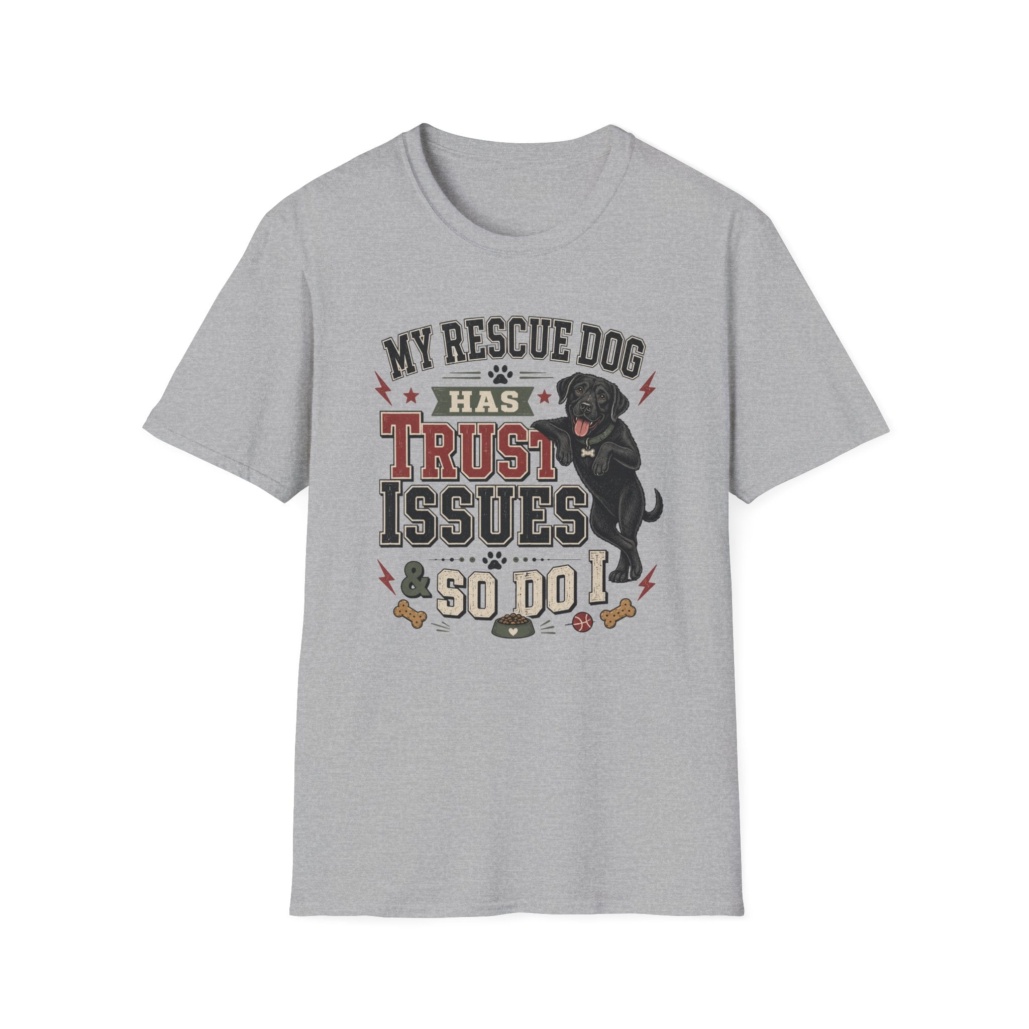 My Rescue Dog Has Trust Issues T-Shirt —Black Lab Rescue Dog Owner Tee