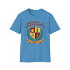 University of Barks & Spirits T-Shirt – "In Dogs We Trust" Crest Tee