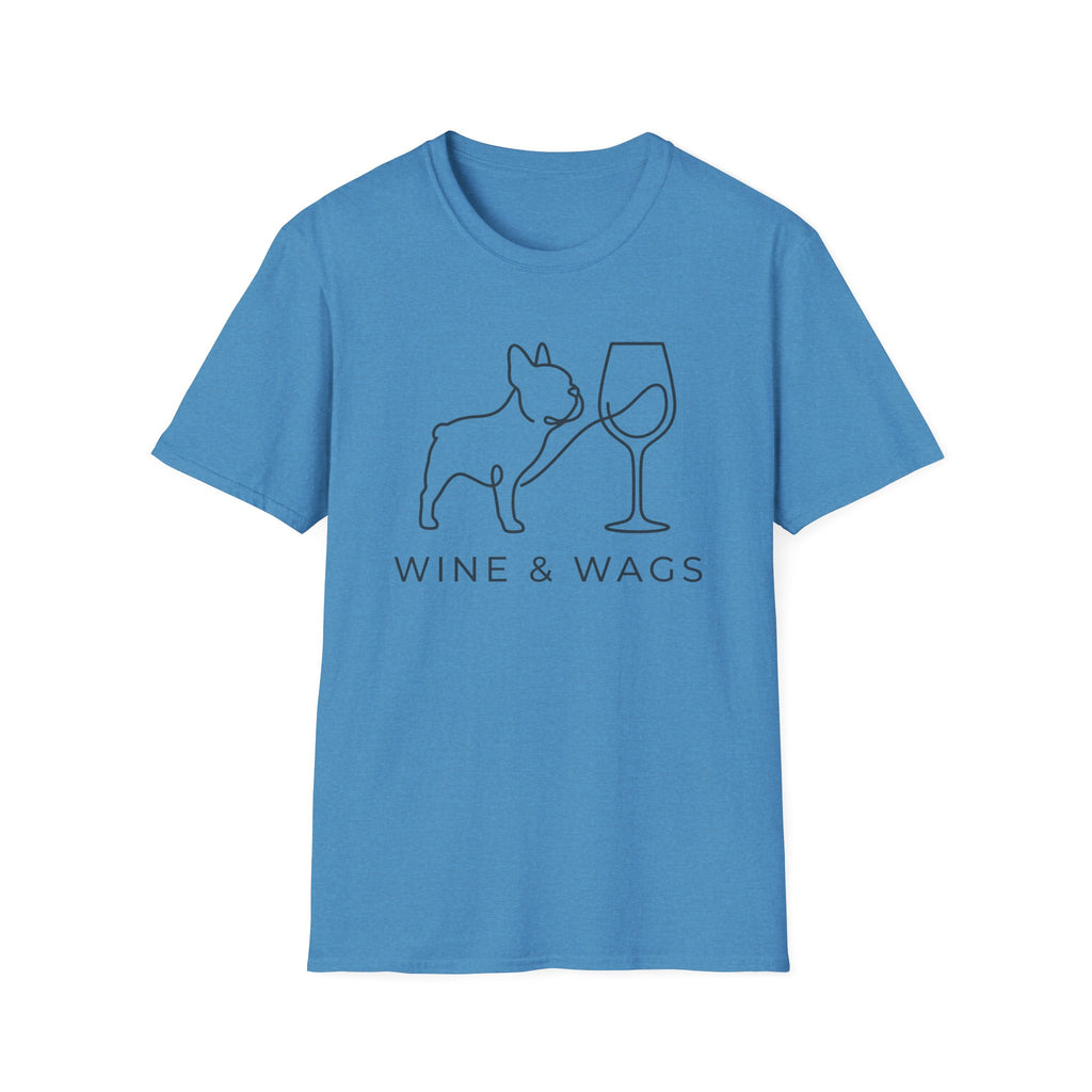 Wine & Wags T-Shirt — Dog and Wine Glass Tee