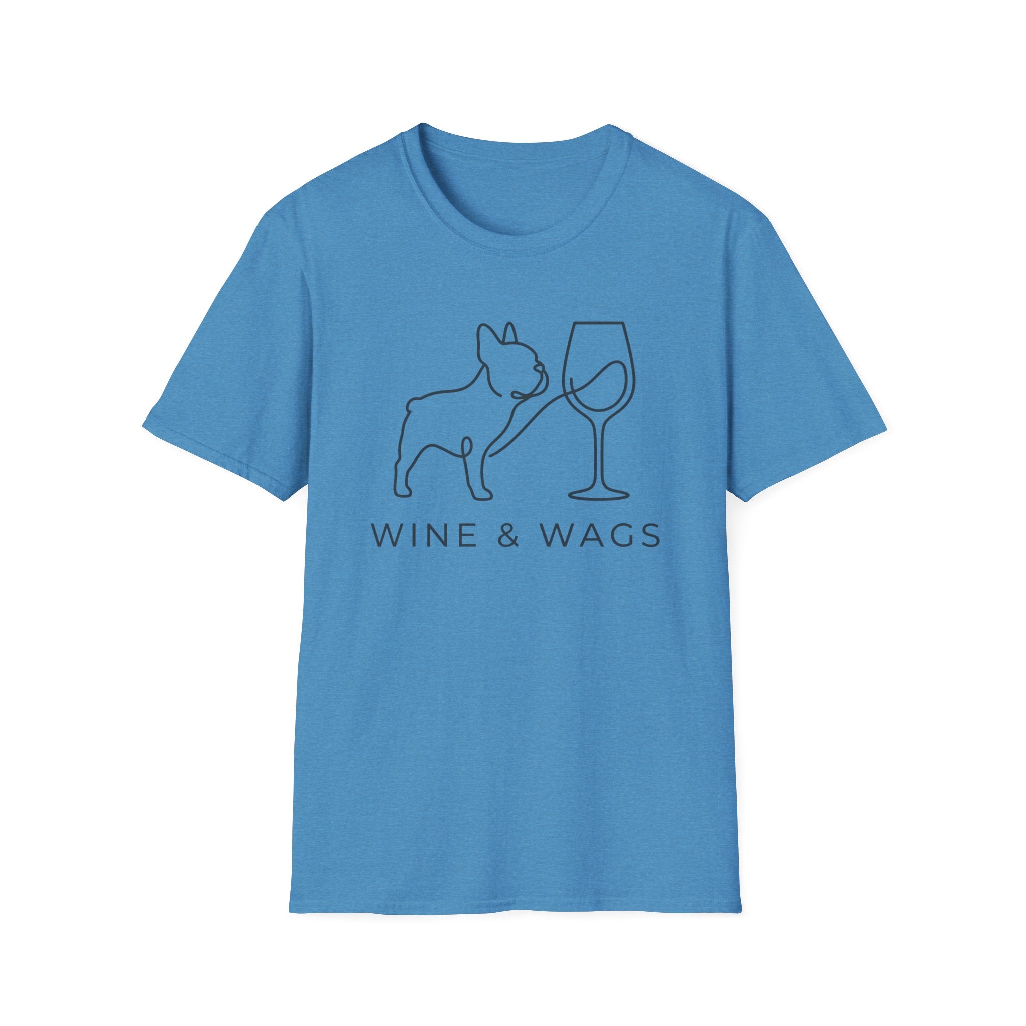 Wine & Wags T-Shirt — Dog and Wine Glass Tee