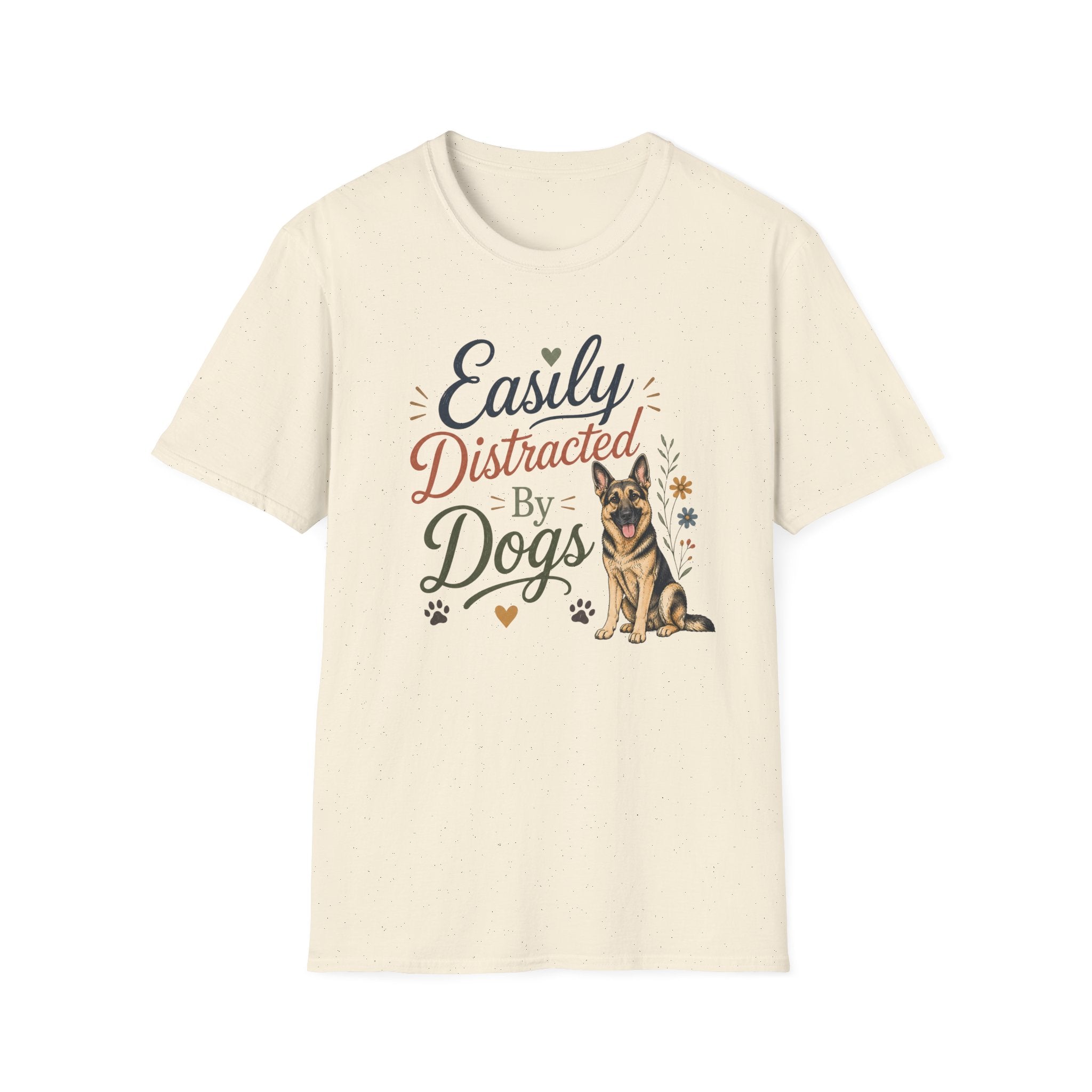 Easily Distracted by Dogs T-Shirt — German Shepherd Dog Lover Tee