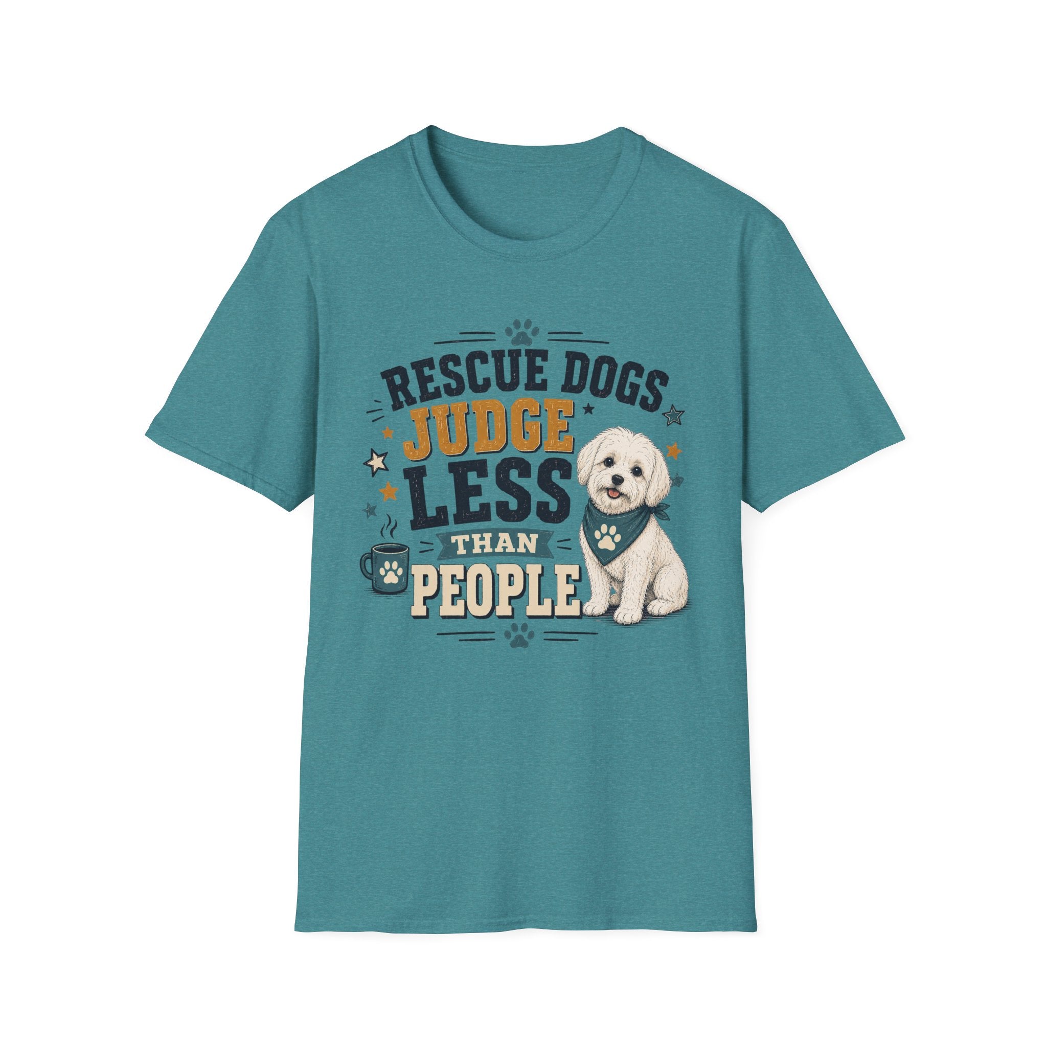 Rescue Dogs Judge Less Than People T-Shirt — Cute Shih Zhu Rescue Tee