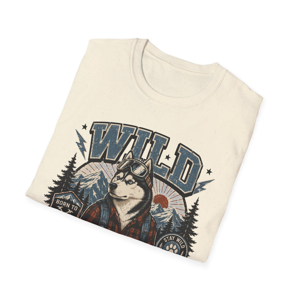 Wild & Loyal Husky T-Shirt — Vintage Mountain Dog Tee
