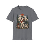 Husky Lantern T-Shirt — Retro Camping Dog Tee