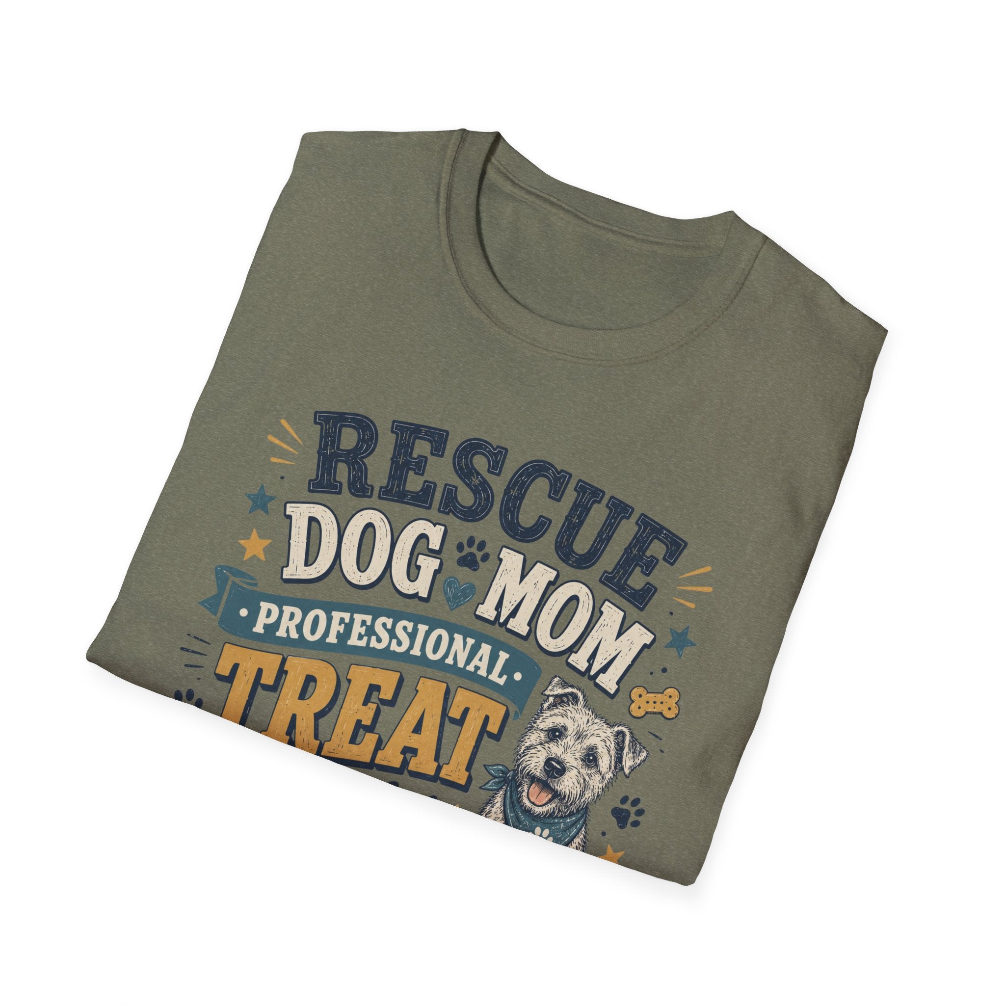 Rescue Dog Mom T-Shirt — "Professional Treat Dealer" Cute Rescue Puppy Tee